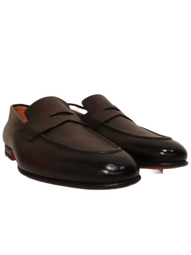 Penny Leather Loafer Brown - SANTONI - BALAAN 4