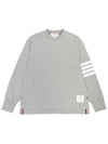 Engineered 4 Bar Medium Weight Jersey Oversized Long Sleeved T-Shirt Light Grey - THOM BROWNE - BALAAN 2