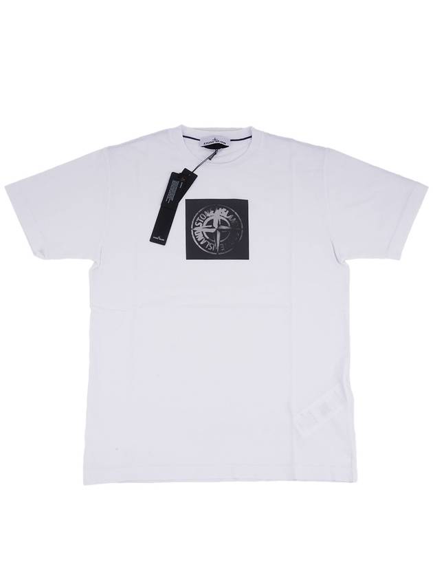 Garment Dyed Institutional One Print Cotton Jersey Short Sleeve T Shirt White - STONE ISLAND - BALAAN 2