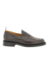 RWB Tab Leather Moccasin Loafers Brown - THOM BROWNE - BALAAN 1