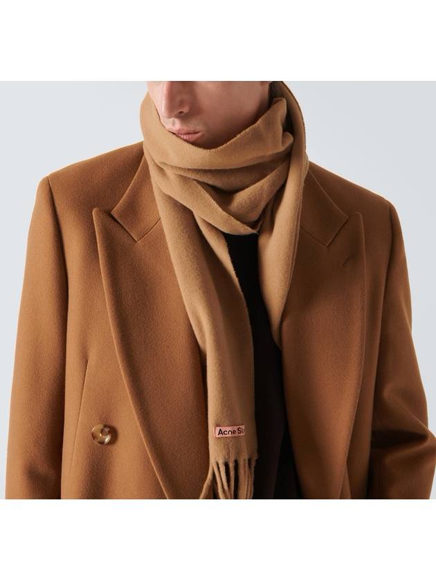 Wool Fringe Muffler Dark Camel - ACNE STUDIOS - BALAAN 4