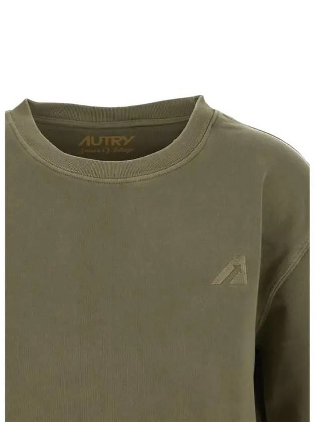 Women's Mini Logo Sweatshirt Vintage Khaki Green - AUTRY - BALAAN 3