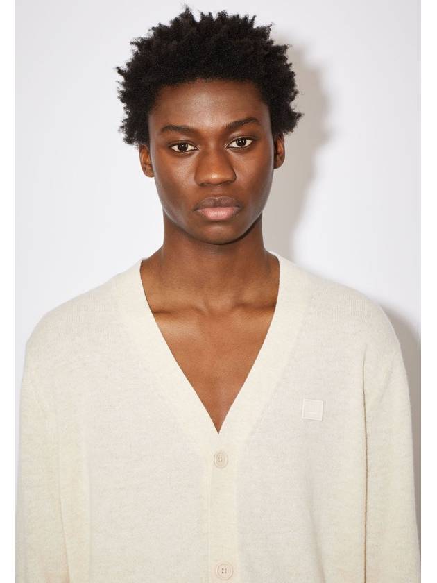 Keve Face Wool V-neck Cardigan Oatmeal Melange - ACNE STUDIOS - BALAAN 5