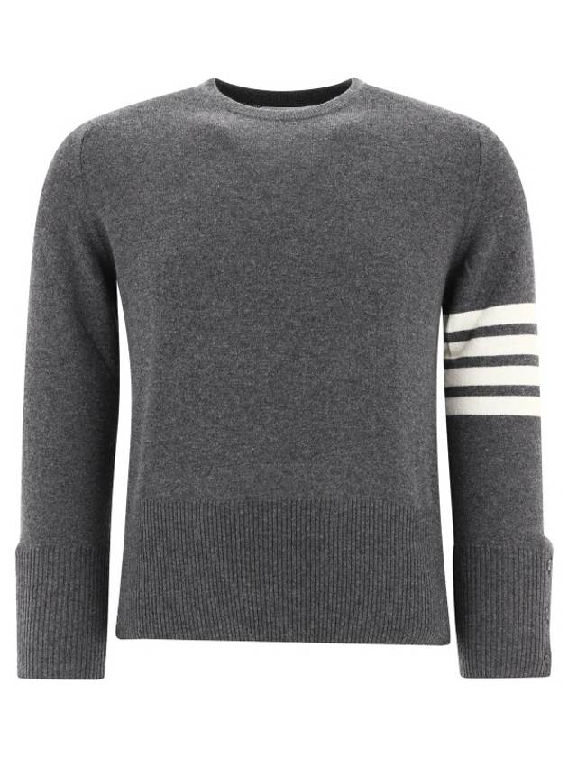 Diagonal Classic Cashmere Knit Top Grey - THOM BROWNE - BALAAN 2