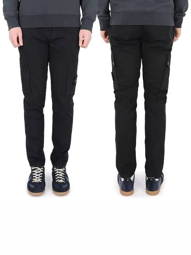 Wappen Patch Old Treatment Slim Fit Cargo Straight Pants Black - STONE ISLAND - BALAAN 3