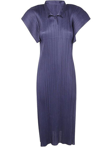 Monthly Colors August Midi Dress Dark Blue - ISSEY MIYAKE - BALAAN 1