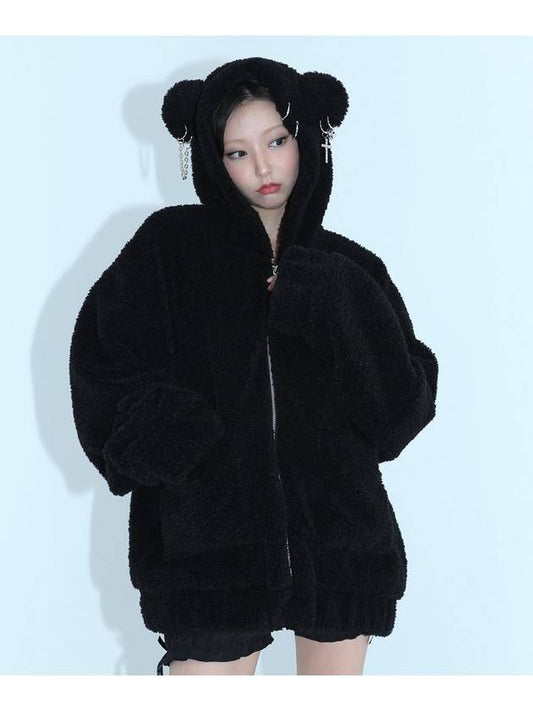 02 Punk Bear Fleece Jacket Black - CLUT STUDIO - BALAAN 2