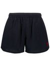 Heart Logo Swim Shorts Navy - AMI - BALAAN 1