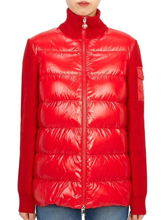 Padded Wool Cardigan Red - MONCLER - BALAAN 2