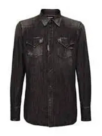 Denim Long Sleeve Shirt Black - DSQUARED2 - BALAAN 2