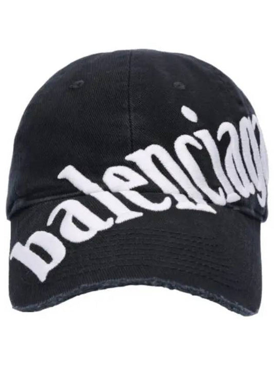 diagonal ball cap black hat - BALENCIAGA - BALAAN 1