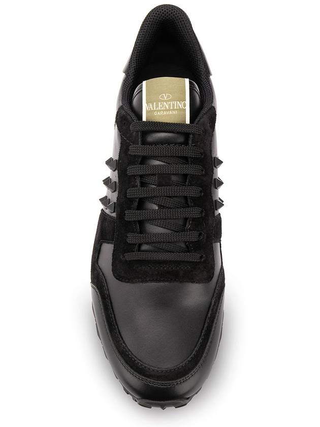 Rockstud Low Top Sneakers Black - VALENTINO - BALAAN 5