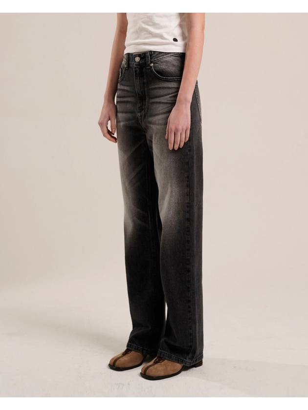 washed black denim jeans - TUDE - BALAAN 6