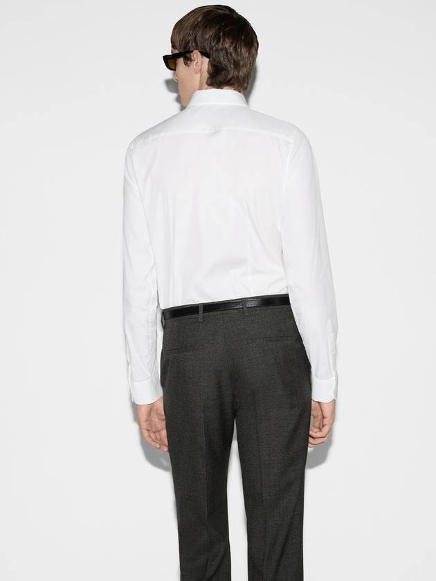 Stretch Cotton Poplin Long Sleeve Shirt White - GUCCI - BALAAN 5