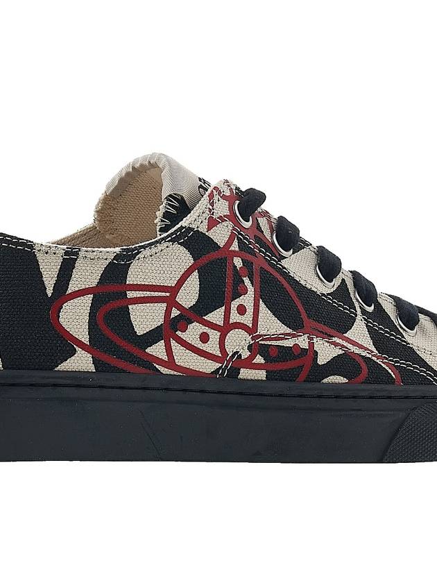 ORB Print Canvas Low Top Sneakers Black Beige - VIVIENNE WESTWOOD - BALAAN 11