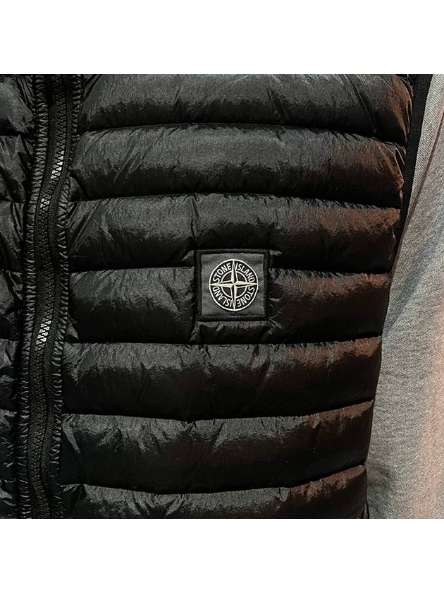 Men's Logo Patch Puffer Vest Black - STONE ISLAND - BALAAN 7