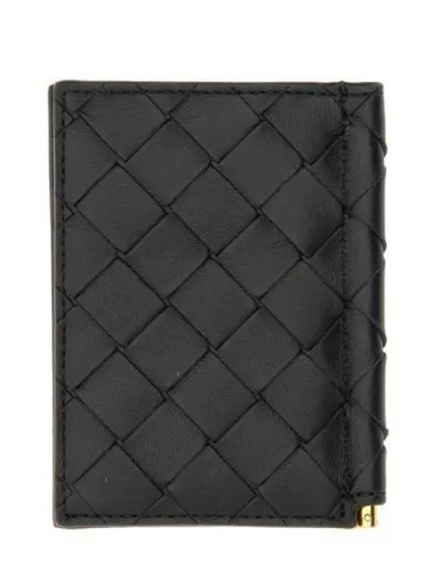 Bill Clip Intrecciato Flap Card Wallet Black - BOTTEGA VENETA - BALAAN 2