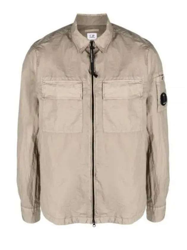 Taylon L Lens Shirt Zip Up Jacket Beige - CP COMPANY - BALAAN 2