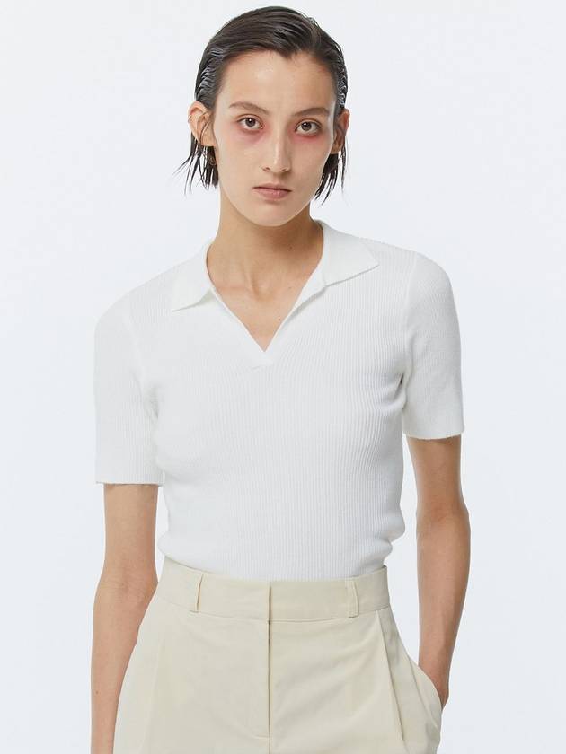 Wing Collar Knit Top White - KIMDOH - BALAAN 2