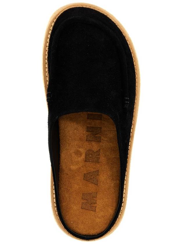 Suede Slippers Black - MARNI - BALAAN 5