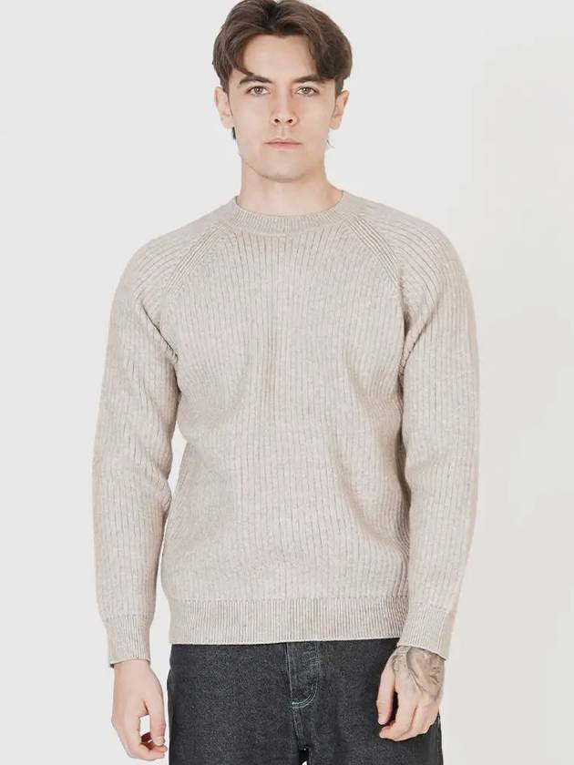 Hazy Ribbed Raglan Knit Beige - CHANCE'S NOI - BALAAN 4