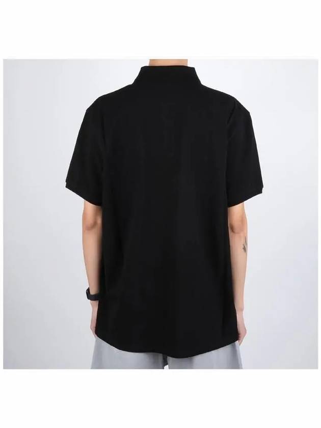 Logo Patch Short Sleeve Polo Shirt Black - MONCLER - BALAAN 5