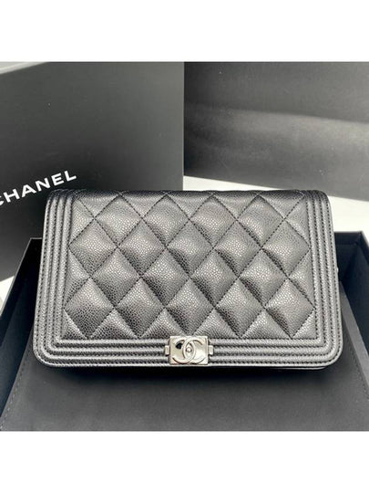 Boy  Cossbody Bag Grained Calfskin Ruthenium Black - CHANEL - BALAAN 2