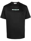 Men's Micrographic Print Short Sleeve T-Shirt Black - STONE ISLAND - BALAAN 3