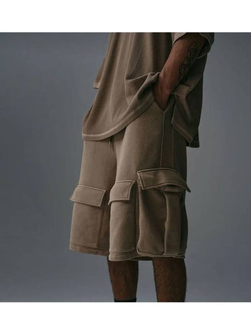 Pigment Cargo Half Sweatpants Beige - THEANTIPLATFORM - BALAAN 1