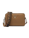 Medium Leather Cross Bag Caramel - PRADA - BALAAN 1