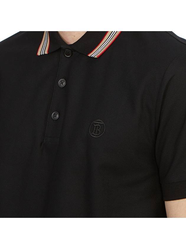 Striped Cotton Polo Shirt Black - BURBERRY - BALAAN 7