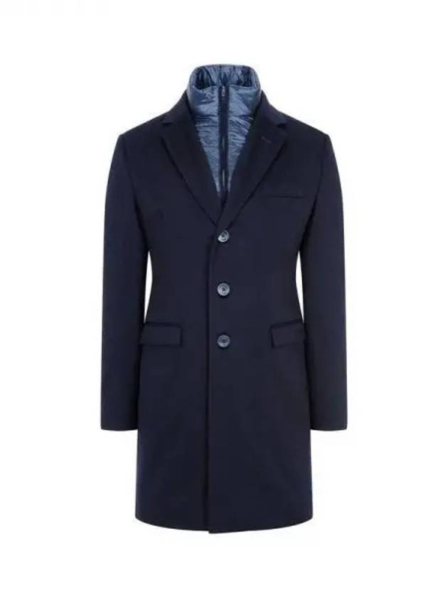 Men s Detachable High Neck Cashmere Sub Zero Coat Navy 271922 - HERNO - BALAAN 1