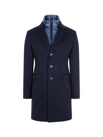 Men s Detachable High Neck Cashmere Sub Zero Coat Navy 271922 - HERNO - BALAAN 1