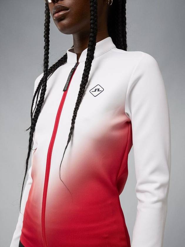 Halo Full Zip Mid Layer Zip Up Jacket White Red - J.LINDEBERG - BALAAN 5