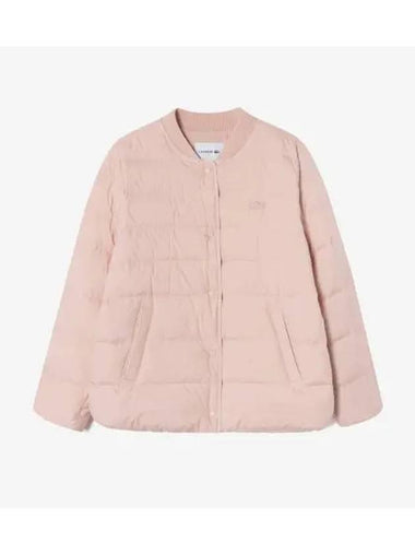 Women s Stadium Neck Lightweight Down Light Pink - LACOSTE - BALAAN 1