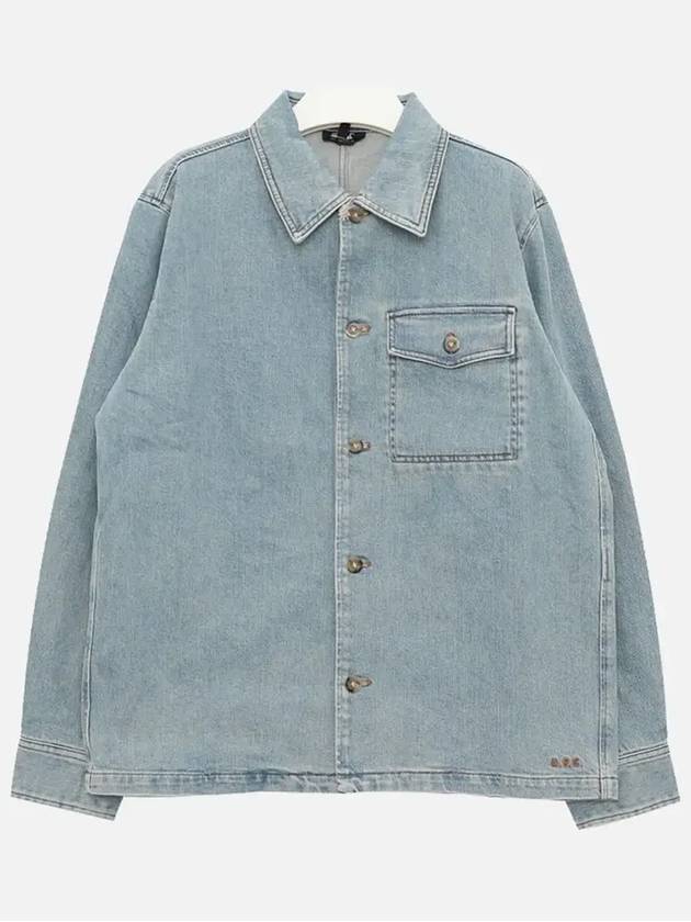 Pierre Oversized Shirt Bleach Denim Jacket Blue - A.P.C. - BALAAN 3