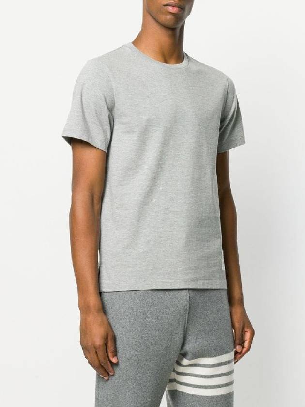 Men's Side Slit Relaxed Short Sleeve T-Shirt Light Grey - THOM BROWNE - BALAAN 3