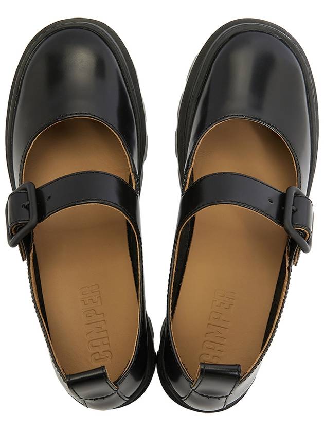 Brutus Mary Jane Leather Flat Black - CAMPER - BALAAN 3