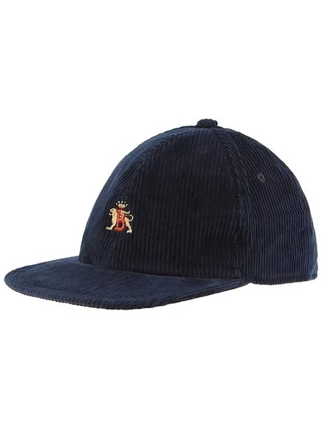 Embroided Logo Corduroy Ball Cap Navy - BARACUTA - BALAAN 5