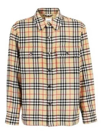 Vintage Check Wool Cotton Over Long Sleeve Shirt Archive Beige - BURBERRY - BALAAN 2