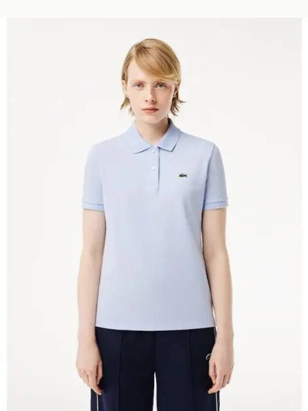 2 Button Embroidery Logo Regular Fit Polo Shirt Blue - LACOSTE - BALAAN 2