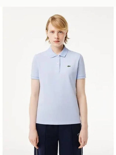 2 Button Embroidery Logo Regular Fit Polo Shirt Blue - LACOSTE - BALAAN 2