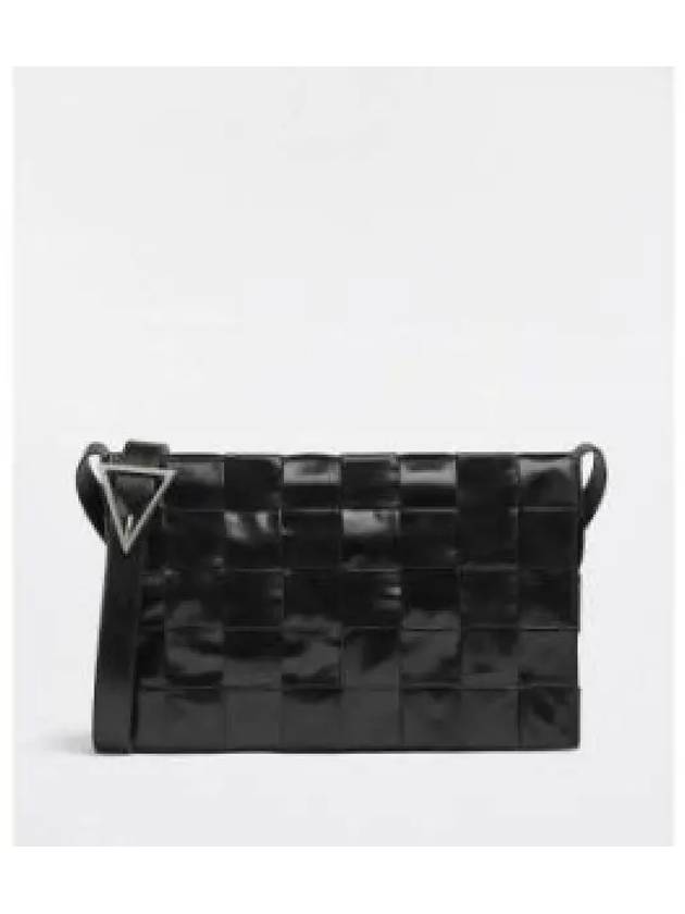 Maxi Intrecciato Leather Cross Bag Black - BOTTEGA VENETA - BALAAN 2