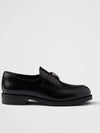 Triangle Logo Brush Leather Loafers Black - PRADA - BALAAN 3