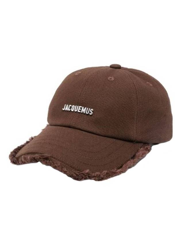 La Casquette Artichoke Fringe Metal Logo Ball Cap Brown - JACQUEMUS - BALAAN 1