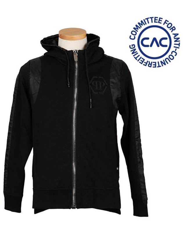 Logo Print Hooded Zip-Up Jacket Black - PHILIPP PLEIN - BALAAN 3