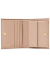 Saffiano Metal Logo Gold Fold Wallet Pink - PRADA - BALAAN 5