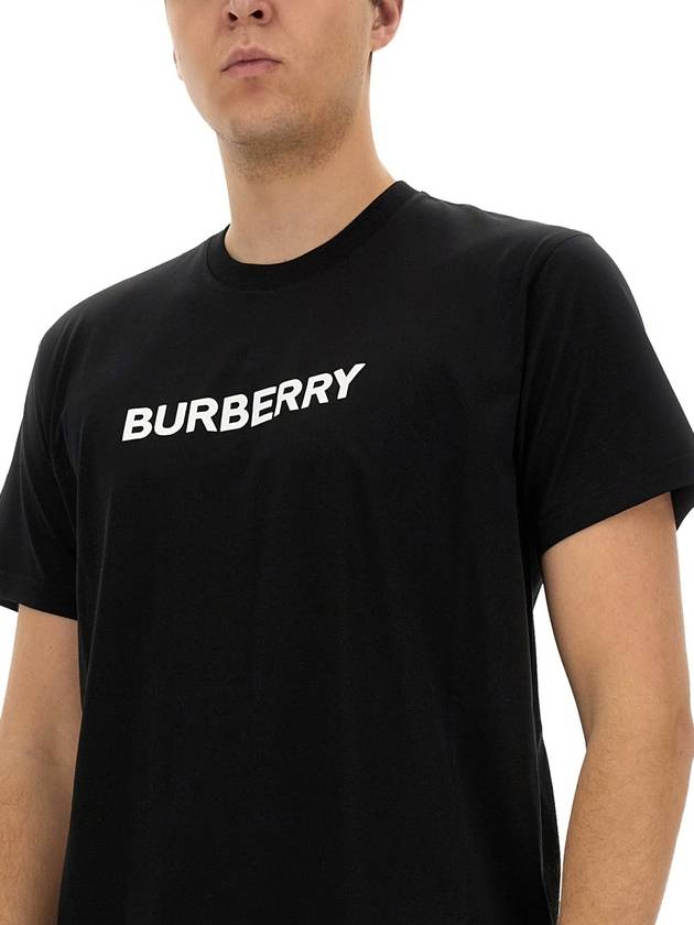 Logo Print Cotton Short Sleeve T-Shirt Black - BURBERRY - BALAAN 5