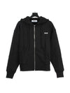 Men's Micro Logo Cotton Zip-Up Hoodie Black - MSGM - BALAAN 2