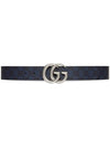 Marmont Double G Reversible Belt Dark Blue - GUCCI - BALAAN 1